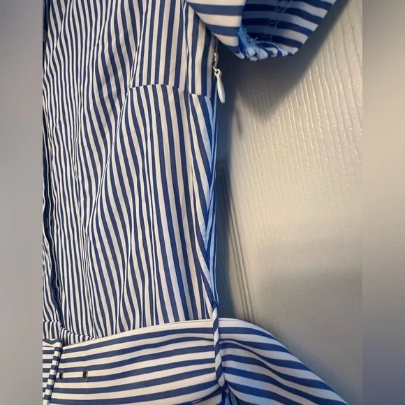 English Factory Striped Belted Midi Dress Size XS - Picture 7 of 9